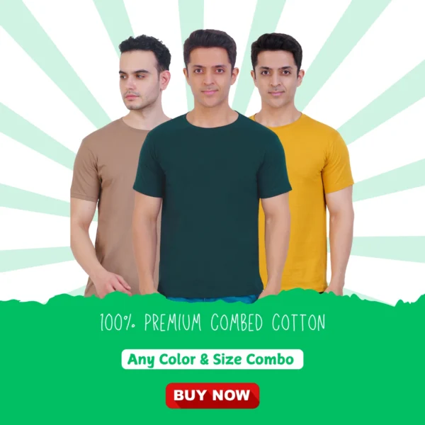 Pick Any 3 Plain T-Shirt Combo
