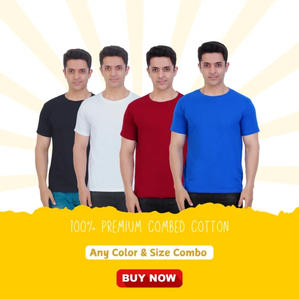 Pick Any 4 Plain T-Shirt Combo