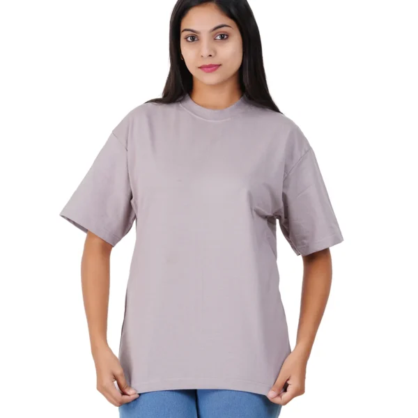 Steel Grey Plain Oversized T-Shirt - 100% Combed Cotton 240 GSM Thick Fabric